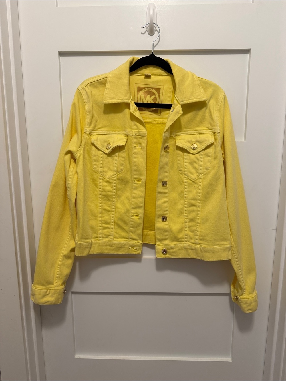Michael Kors Bright Yellow Denim Trucker Jacket